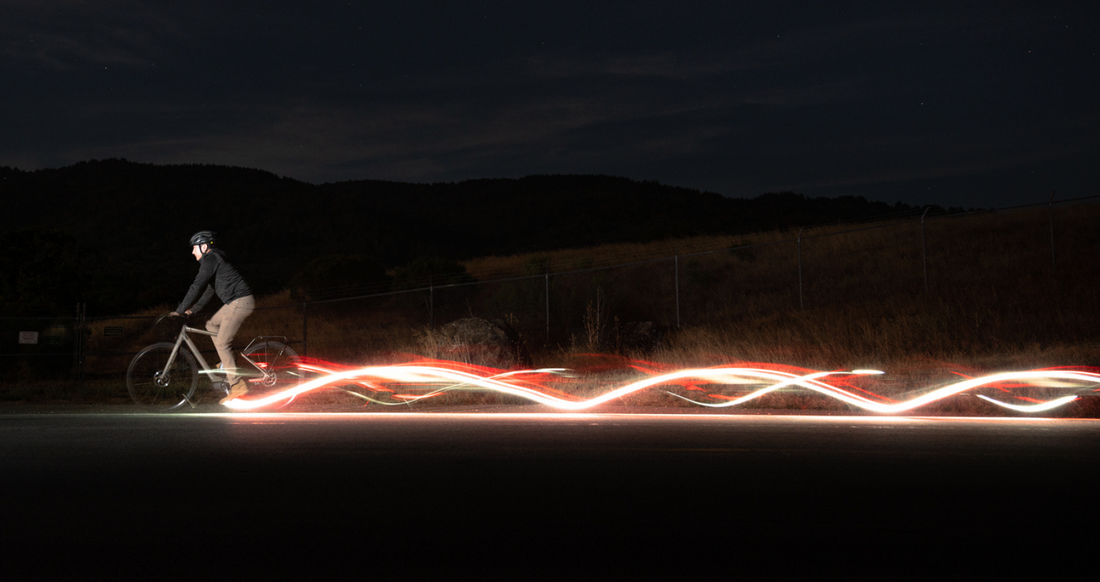 image of bike pedal lights at night