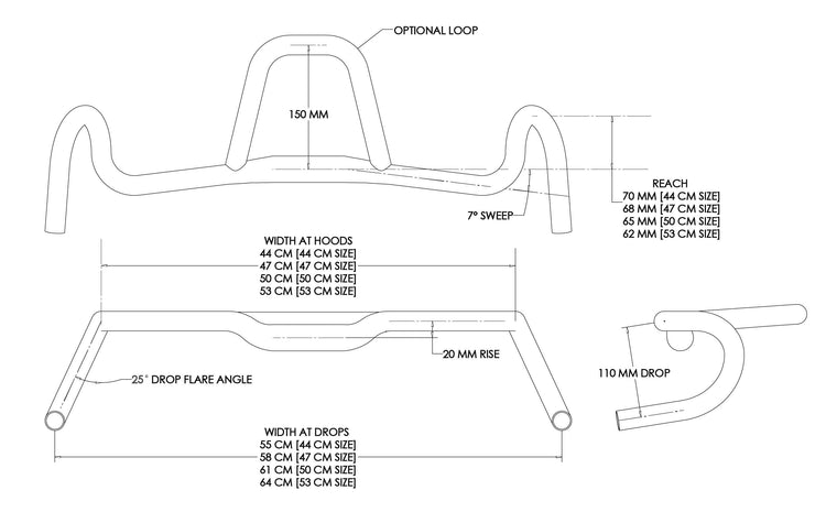 Gravel Handlebar dimensions