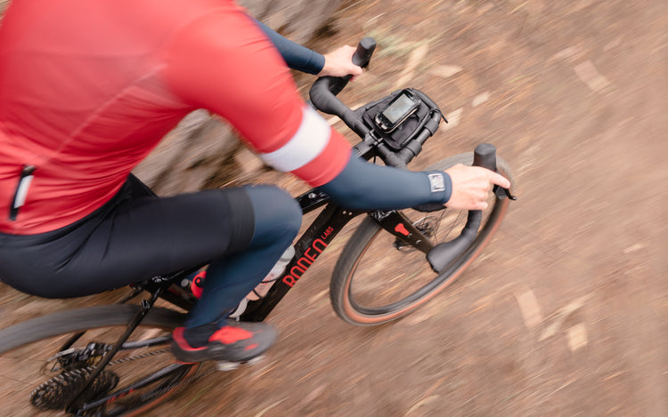 Man riding gravel bike with gravel handlebars